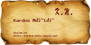 Kardos Máté névjegykártya