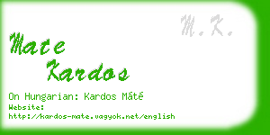 mate kardos business card